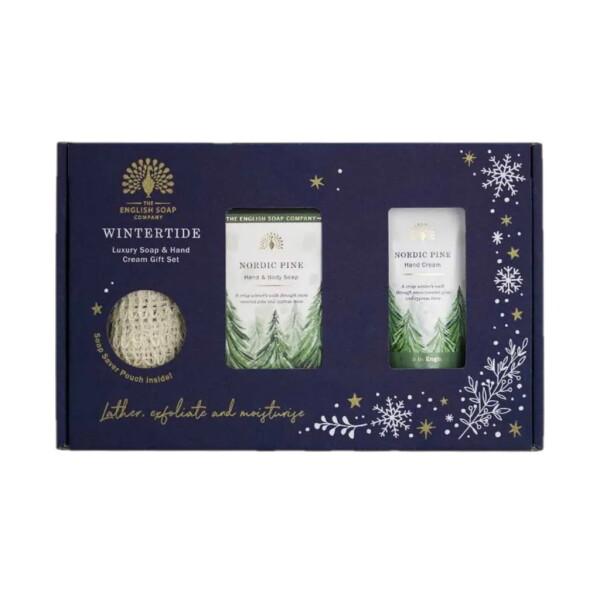 The English Soap Company Dárková sada kosmetiky Nordic Pine, modrá barva, kov, papír