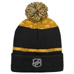 Outerstuff Dětská zimní čepice Boston Bruins NHL Puck Pattern Cuffed Pom