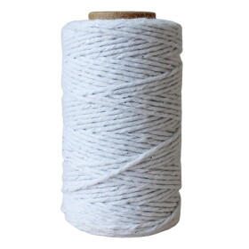 Bella Rose Bavlněný provázek 50 m – White / Silver, bílá barva, textil