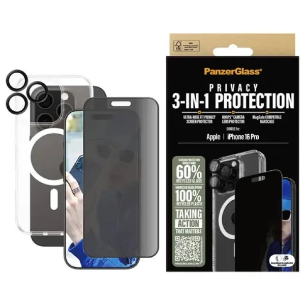 PanzerGlass 3-in-1 Privacy Protection Bundle iPhone 16 Pro (170244)