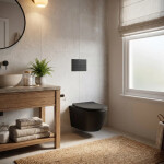 Wc závěsné SAT Infinitio včetně prkénka softclose, černá mat, zadní odpad SATINF010RREXPBKM SATINF010RREXPBKM
