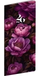 NOTIQUE Kapesní diář Fialové květy 2026 plánovací měsíční / 8 x 18 cm (PGD-MESPL-35779)