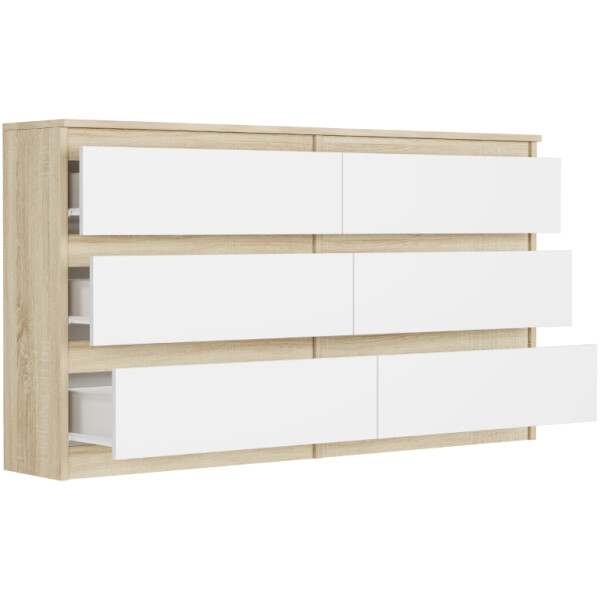 DumDekorace Moderní komoda R-140 - různé barevné varianty sonoma mix bílá