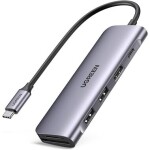 UGREEN CM195 USB Hub 6v1 USB-C šedá / 2x USB-A 3.0 / 1x HDMI (4K) / 1x USB-C (PD) / SD/microSD (70411)