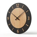 DumDekorace NORDIC OAK , 75 cm dubové nástěnné hodiny s tichým mechanismem