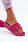 Dámské žabky na platformě z semiše Big Star NN274A672 fuchsie 37