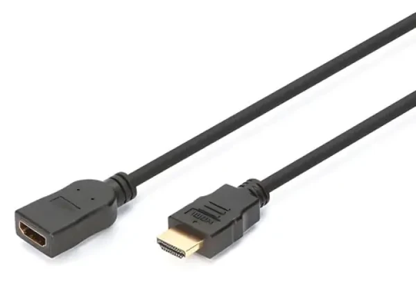 Digitus černá / HDMI prodlužovací kabel s Ethernetem / 2 m / 4K/60Hz / HDMI 2.0 / zlacené konektory (AK-330201-020-S)