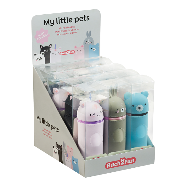 Miquelrius B2F - penál se zipem Little Pets, mix motivů, 12 ks, displej, mix barev