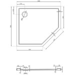 MEXEN - Flow pětiboká sprchová vanička slim levá 100 x 80, bílá lesk 46P108010L