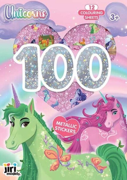 Jednorožci - 100 metalických samolepek s omalovánkovými listy