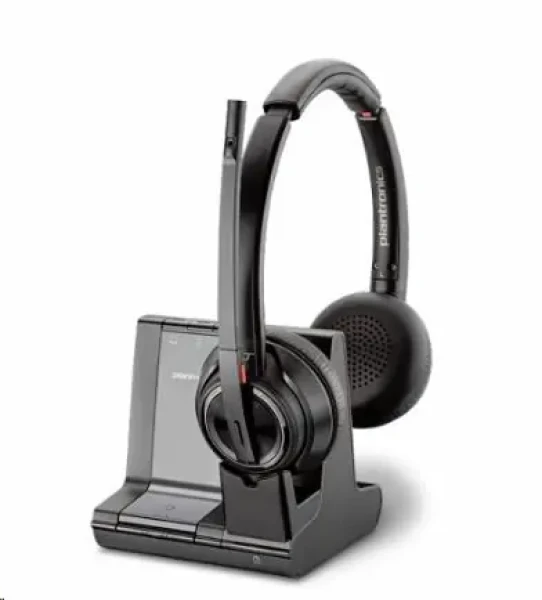 Poly Savi 8220-M / bezdrátová náhlavní souprava / mikrofon / dvě sluchátka / DECT / BT (207326-02)