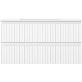 MEXEN/S - Rivel koupelnová skříňka 90 cm s umyvadlem Otis, 2 zásuvky, reliéf , bílá mat 91A20-09047-2-BFF01-W18M01