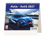 Stolní kalendář 2027 Helma Minimax Auta