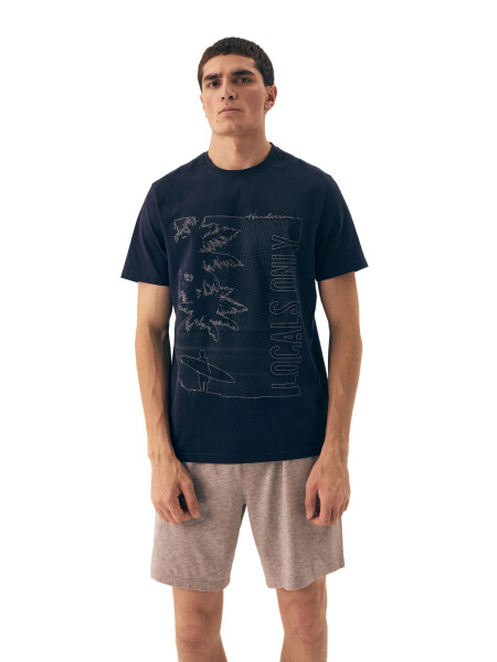 Pánské pyžamo 42598 Surf blue - HENDERSON tmavě modrá XL