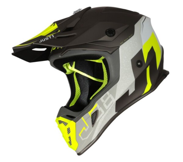 Moto přilba Just1 J38 Korner fluo žlutá/titanová - XS