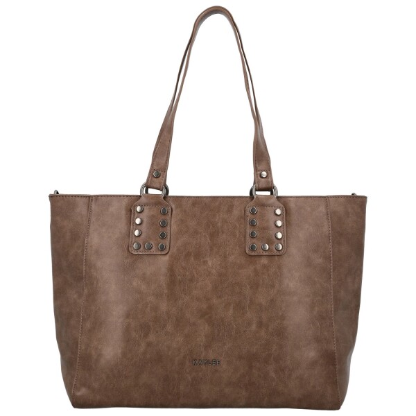 Módní dámská koženková kabelka na rameno Kleantis, khaki