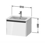 DURAVIT - Ketho.2 Umyvadlová skříňka 44x61x48 cm, 1 zásuvka, matná bílá K25062018180000