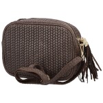 Módní dámská kožená crossbody kabelka Kalea, tmavě hnědá