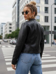 Dámská kožená bunda se stojáčkem černá FashionStreet TY5568 L