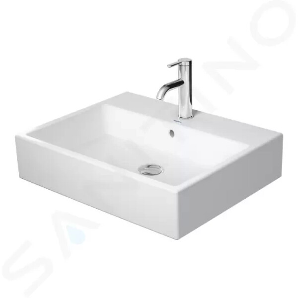 DURAVIT - Vero Air Umyvadlo nábytkové 600x470 mm, s přepadem, otvor pro baterii, WonderGliss, bílá 23506000271