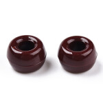 Akrylové korálky - pony beads - hnědé - 6 x 9 mm - 10 ks