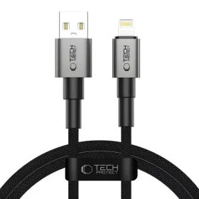 Tech-Protect UltraBoost DNA šedá / Kabel / USB-A - Lightning / 15W / 2,4A / 100 cm