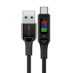 Acefast Kabel USB-A (M) - USB-C (M) 1,2 m černá / 60W / displej
