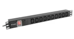 Lanberg PDU černá / Zásuvková lišta do racku / 1U / 7x IEC C13 / 10 A / 2 m (PDU-10I-0200-IEC-BK)