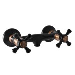 RAV Slezák - MORAVA RETRO - Sprchová baterie, Černá matná/Stará mosaz (Bronz), 150 mm MK380.5CMATSM
