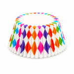 Cake star papírové košíčky na muffiny a cupcakes barevné 50x30 mm 100ks-vzor 15