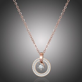 Ocelový náhrdelník se zirkony Rocchi, Zlatá 40 cm + 3 cm (prodloužení)