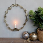 Chic Antique Nástěnný svícen Wreath Antique Brass, měděná barva, kov
