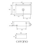 CERANO - Umývátko keramické Roberto, závěsné levé - bílá lesklá - 37,7x18,5 CER-417206L