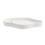 Storefactory Keramický svícen s táckem VÄNERN White, bílá barva, keramika