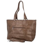 Módní dámská koženková kabelka na rameno Kleantis, khaki