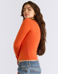 Tričko Organic Basics Everyday Regular Long Sleeve Tee Tangerine