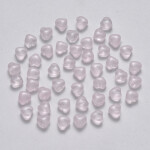 Skleněný korálek - srdce - světle růžové - 6 x 6 x 4 mm - 1 ks