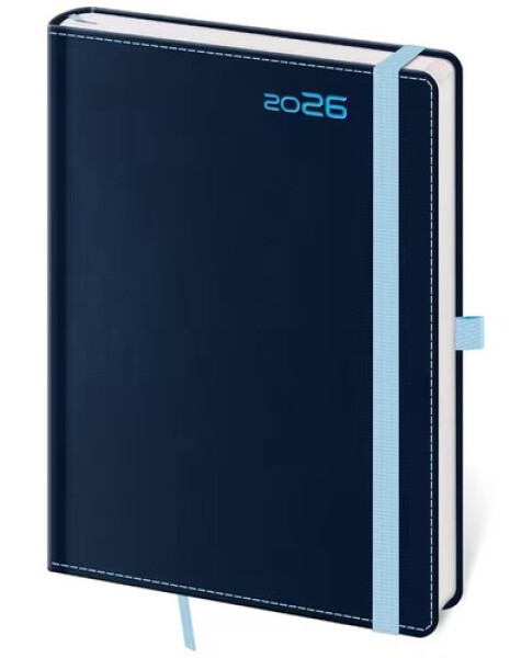 Diář 2026 týdenní B6 Double Blue s poutkem