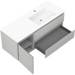 MEXEN/S - Rivel koupelnová skříňka 120 cm s umyvadlem Otis pravá, 2S, 1D, reliéf, šedá/bílá mat 91A23-12047-3-BBFFF62-W18P01