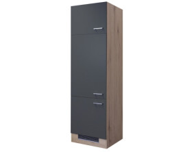 Kuchyňská skříň pro vestavnou lednici Tiago GIT60, dub san remo/šedá, šířka 60 cm