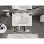 MEXEN/S - Rivel koupelnová skříňka 70 cm s umyvadlem Vela, 2 zásuvky, reliéf , bílá mat 91A20-07047-2-BFF01-W23M01