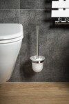 SAPHO - X-STEEL WC štětka závěsná, mléčné sklo, nerez mat XS301