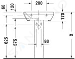 DURAVIT - DuraStyle Umyvadlo 550x440 mm, s přepadem, s otvorem pro baterii, bílá 2319550000