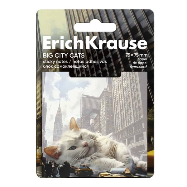 ErichKrause samolepicí bločky 76x76 mm 50 lístků Big City Cats