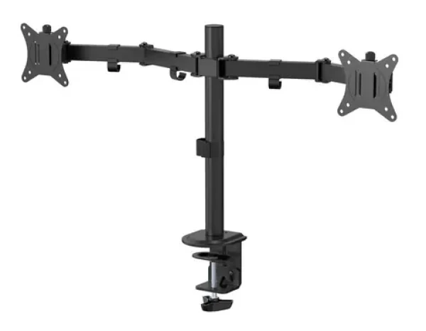 ESTUFF Dual Office Monitor Desk černá / Stolní držák pro dva monitory / 17-32" / 18 kg / VESA 75x75 mm (GLB227002)