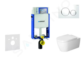 GEBERIT - Kombifix Modul pro závěsné WC s tlačítkem Sigma20, bílá/lesklý chrom + Duravit ME by Starck - WC a sedátko, Rimless, SoftClose 110.302.00.5 NM4