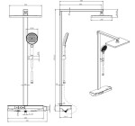 Kielle - Vega Sprchový set s termostatem, 36 x 24 cm, 3 proudy, chrom/bílá 20618010