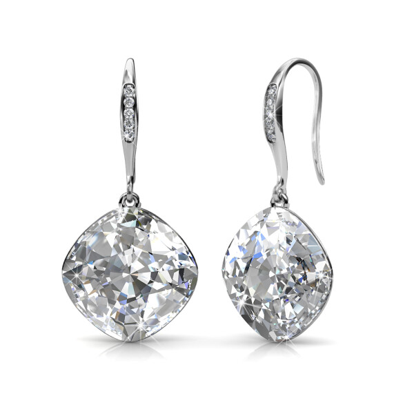 Royal Fashion stříbrné pozlacené náušnice Swarovski DES0253-WT-WG