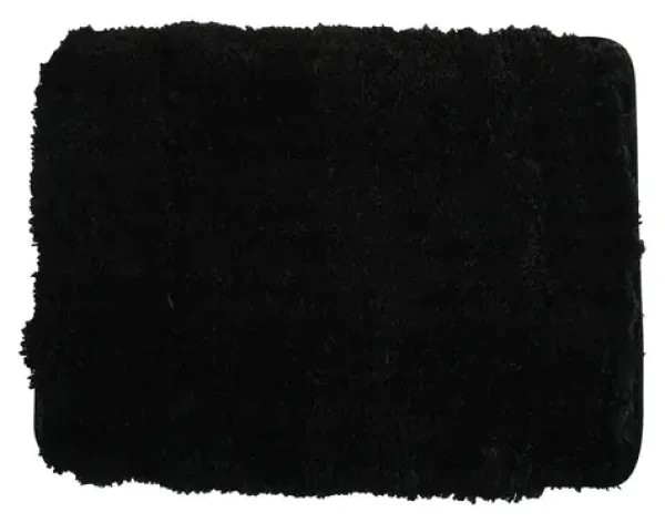 MSV MICROFIBER černá / Koupelnová předložka / 50 x 70 cm / polyester / protiskluzová