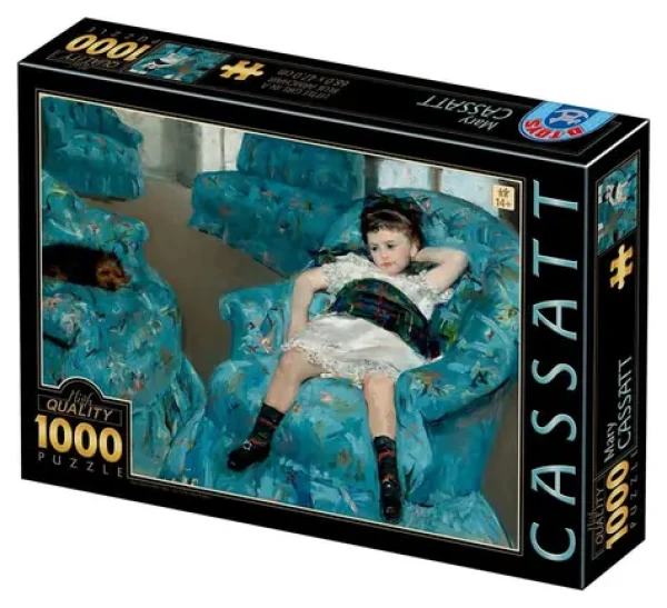 D-TOYS Puzzle Malá dívka v modrém křesle